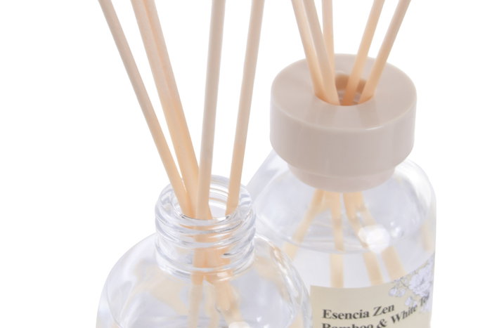 DKD Home Decor Ambientador de Cristal Algodón y Bambú 120 ml