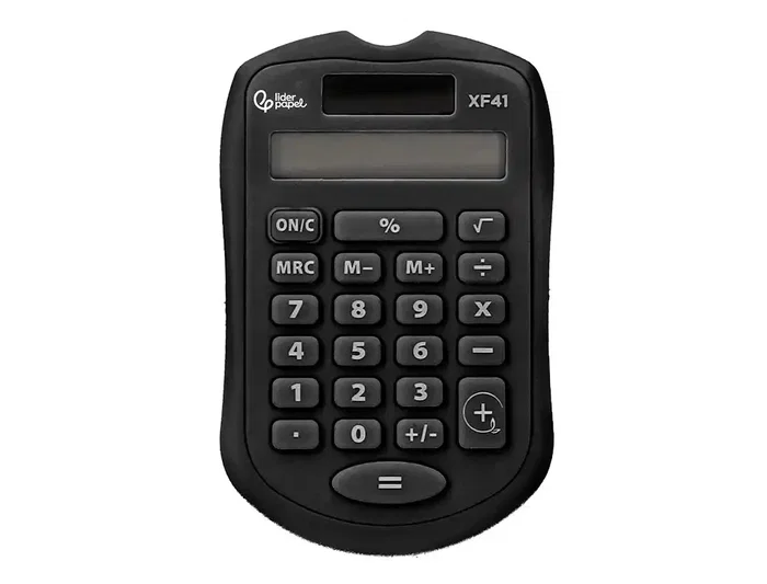 Liderpapel xf43 Calculadora de Bolsillo 8 Dígitos Solar y Pilas Color Negro 94x59,5x10,5mm