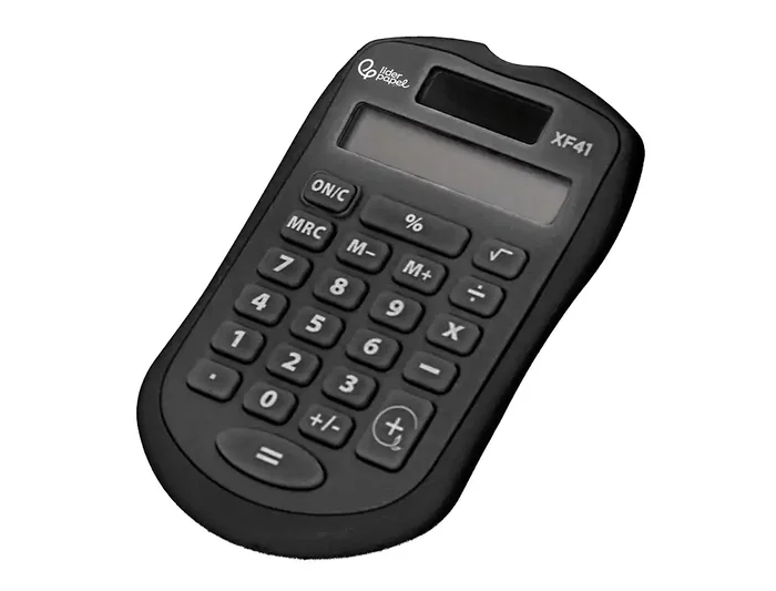 Liderpapel xf43 Calculadora de Bolsillo 8 Dígitos Solar y Pilas Color Negro 94x59,5x10,5mm