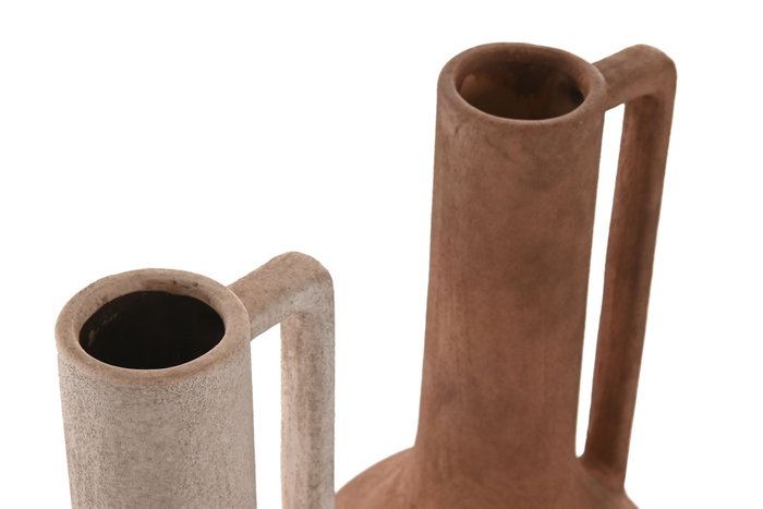 DKD Home Decor Jarrón de Cerámica ASA Rugoso Surtido de 2 Colores, Pack de 4