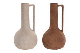DKD Home Decor Jarrón de Cerámica ASA Rugoso Surtido de 2 Colores, Pack de 4