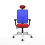 PIQUERAS Y CRESPO Silla de oficina Motilla con mecanismo Sincro/Traslack Rojo y Azul