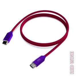 Cable Groovy Usb-C - Usb-C Alto Rendimiento 2,0A Red Wine Pantone 194 1 M.