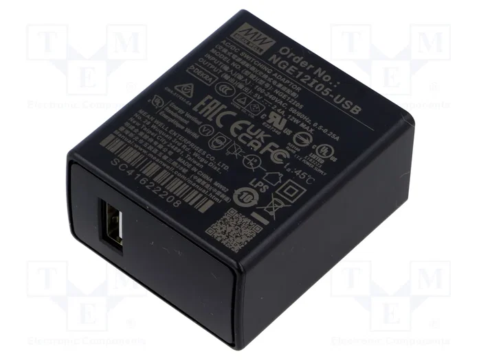 MEAN WELL NGE12I05-USB Cargador USB de 12W MEAN WELL NGE12I05-USB Cargador USB de 12W