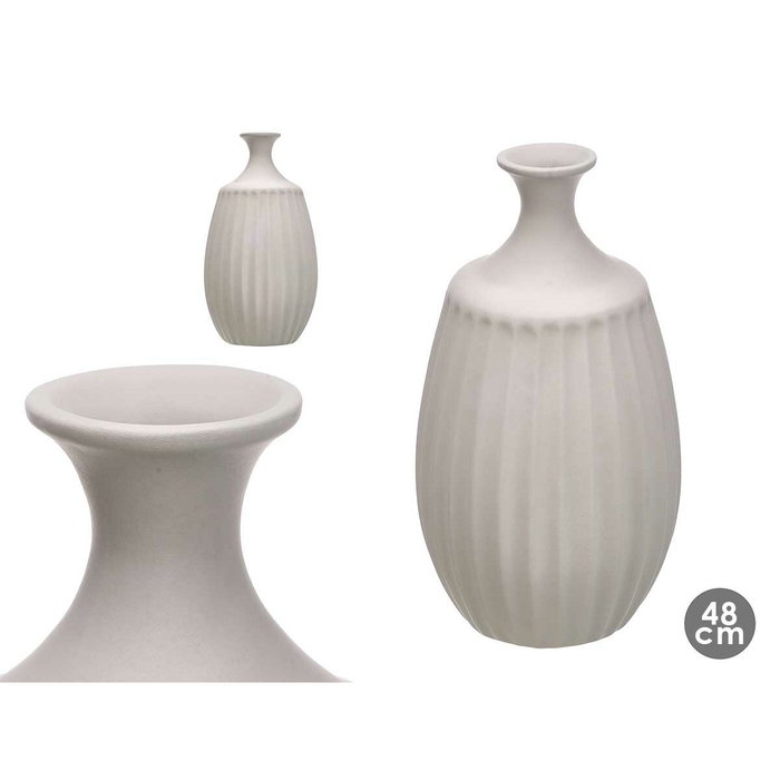 GIFTDECOR Jarrón de Cerámica Cuello Estrecho Gris 48cm