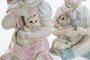 DKD Home Decor Figura de Resina Niño Mascota (Pack de 2) en Rosa y Azul