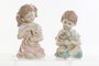 DKD Home Decor Figura de Resina Niño Mascota (Pack de 2) en Rosa y Azul