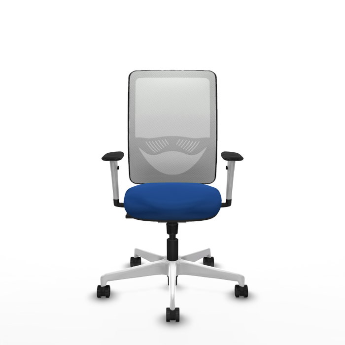 PIQUERAS Y CRESPO Silla de oficina Zulema con mecanismo Sincro, Azul y Blanco