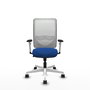 PIQUERAS Y CRESPO Silla de oficina Zulema con mecanismo Sincro, Azul y Blanco