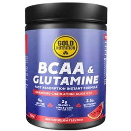 GOLD NUTRITION BCAA'S Powder Watermelon - 300 G - Suplemento de Aminoácidos de Cadena Ramificada en Polvo Sabor Sandía