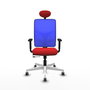 PIQUERAS Y CRESPO Silla de oficina Motilla con mecanismo Sincro/Traslack, Rojo y Azul