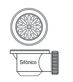 TECNO Válvula de Plato Ducha Horizon Sifónica 85Ø 1-1/2Ø
