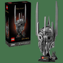 Lego Set 10333 LEGO Icons El Señor de los Anillos: Casco de Sauron para Construir y Decorar, con Minifigura, Modelo Coleccionable para Adultos