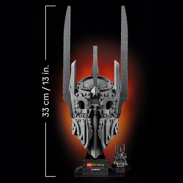 LEGO Icons El Señor de los Anillos Casco de Sauron 11373 con Base y Minifigura - Kit de Construcción para Adultos