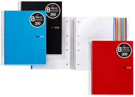Bloc Miquelrius The Original Notebook 8 Micro.Tapa Pp A4 200H 70G Cuadric.5X5 Rojo (Set de 5)