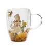 WIDDOP & CO Taza de Cristal Bella Princesas Disney con Flores Secas