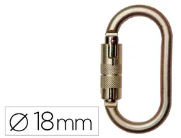 Faru Mosquetón Acero Galvanizado Automático con Virola 18 mm Resistencia 25 kn - Equipos Anticaídas