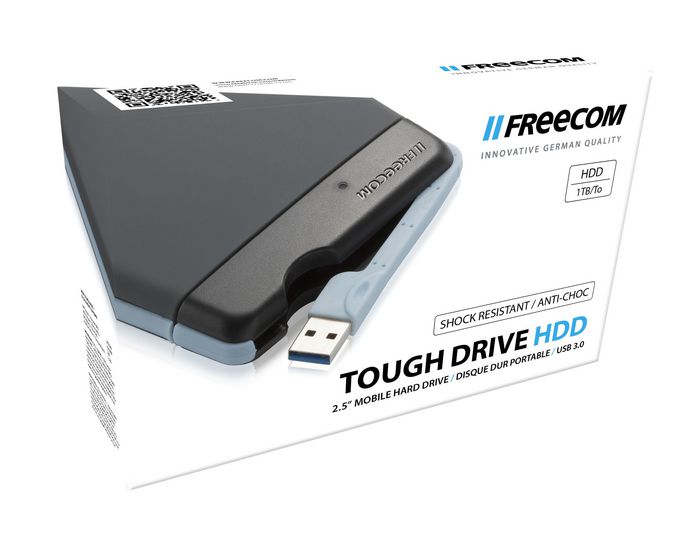 Freecom Tough Drive 1TB Disco Duro Externo Portátil 2.5" USB 3.0, Antigolpes y Polvo con Carcasa de Silicona IP54