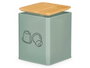 Kinvara Tarro Cuadrado Tapa Bambú Portacápsulas Verde Ment 14x16.5x14 cm (Set de 12)
