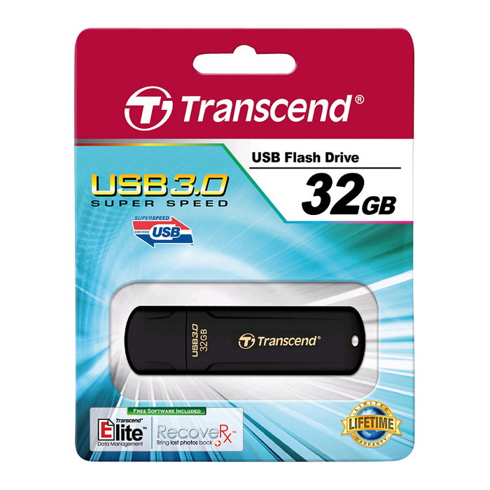 Transcend JetFlash 700 32GB USB 3.0 Stick Negro