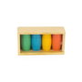 DEQUBE D00335 Accesorios Set de Piezas de Parchís de Madera para 4 Jugadores, Juego Familiar Clásico - Compatible con Español, Inglés y Portugués