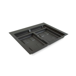 Emuca Base para contenedores de cajón cocina Recycle, 2 huecos, módulo 600mm, Plástico gris antracita