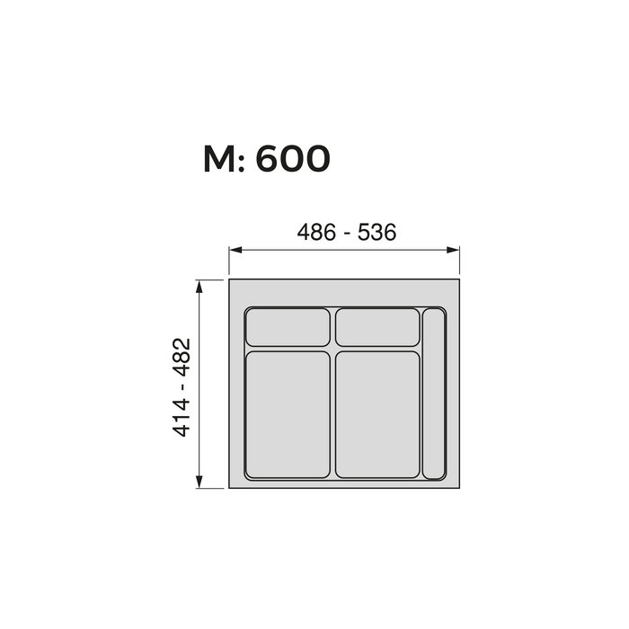 Emuca Base para contenedores de cajón cocina Recycle, 2 huecos, módulo 600mm, Plástico gris antracita Emuca Base para contenedores de cajón cocina Recycle, 2 huecos, módulo 600mm, Plástico gris antracita