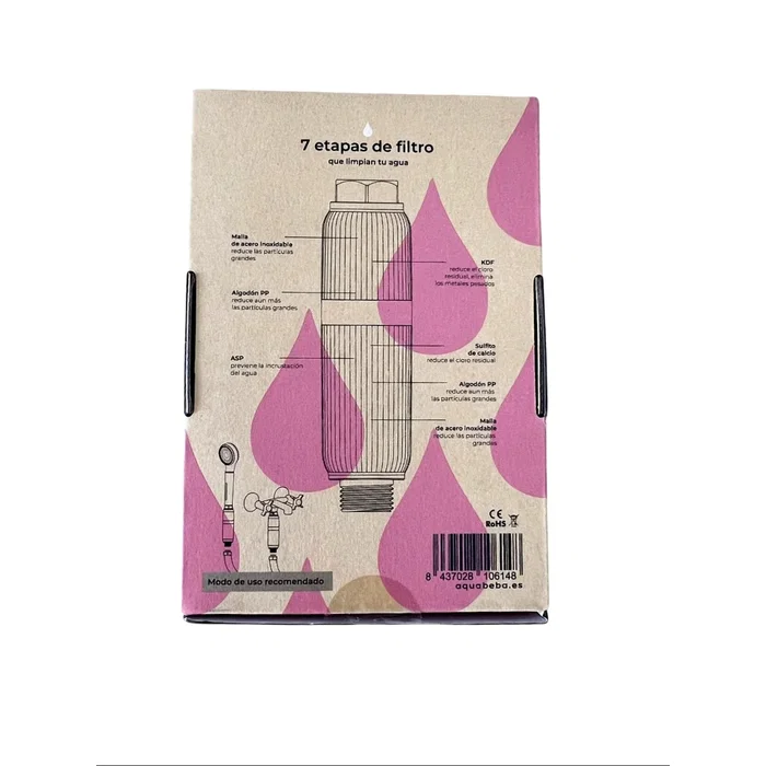 Aquabeba Filtro Ducha Aquafilter Gold Sistema de Filtración de Agua Conectado al Grifo Aquabeba Filtro Ducha Aquafilter Gold Sistema de Filtración de Agua Conectado al Grifo