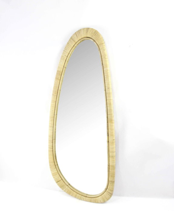 DKD Home Decor Espejo de Ratán y Cristal Natural 58x3x140 cm DKD Home Decor Espejo de Ratán y Cristal Natural 58x3x140 cm