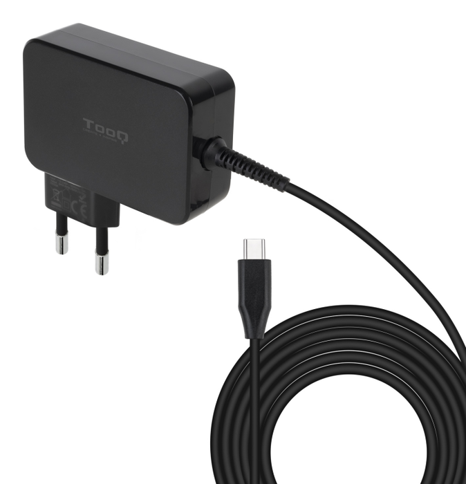 TOOQ TQLC-USBCGAN100PD Cargador Portátil Universal USB-C PD 100W GAN Negro para Dispositivo Móvil y Portátil Interior Corriente Alterna