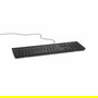 Dell Teclado KB216 Negro US Cableado USB, Diseño Completo QWERTY Multimedia y Accesos Rápidos para Oficina y Hogar