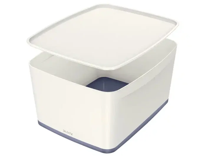 Leitz MyBox WOW Caja de almacenamiento grande con tapa 18 L Blanco/Gris Plástico Leitz MyBox WOW Caja de almacenamiento grande con tapa 18 L Blanco/Gris Plástico