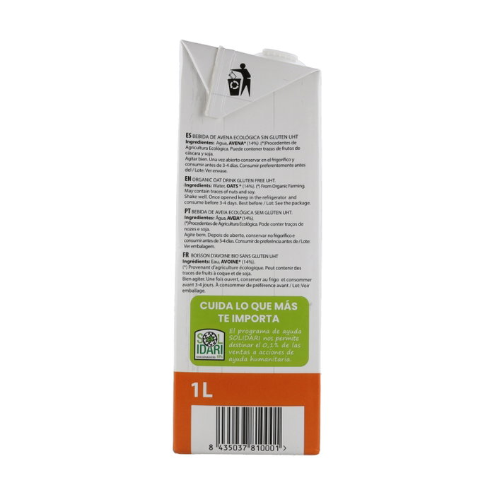 Sol Natural Bebida de avena sin Gluten 1L Sol Natural Bebida de avena sin Gluten 1L