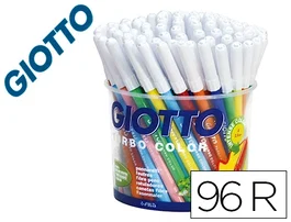Giotto Turbo Color Rotulador Bote 96 Unidades 12 Colores Lavables Punta Gruesa Bloqueada