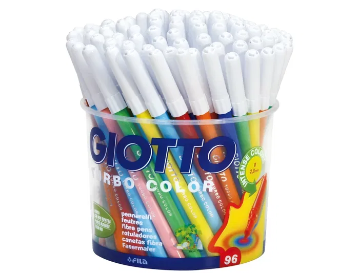 Giotto Turbo Color Rotulador Bote 96 Unidades 12 Colores Lavables Punta Gruesa Bloqueada Giotto Turbo Color Rotulador Bote 96 Unidades 12 Colores Lavables Punta Gruesa Bloqueada