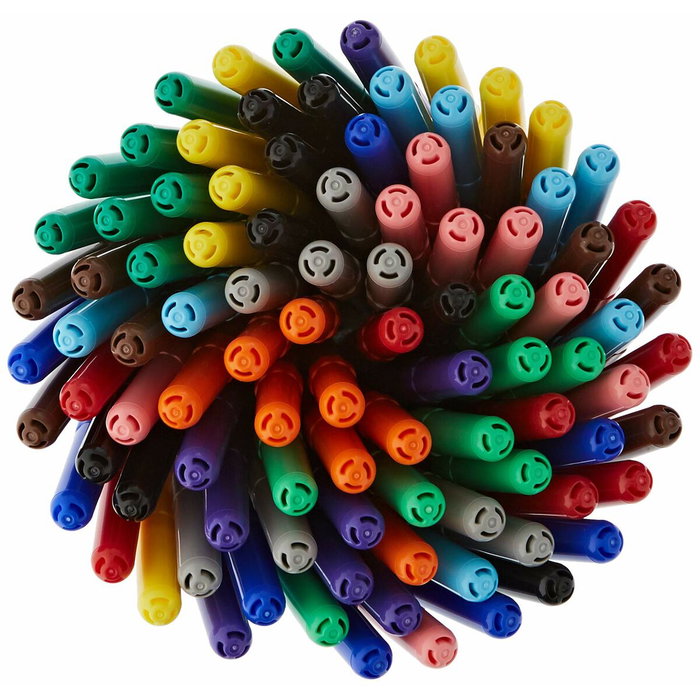 Giotto Rotulador Turbo Color Bote de 96 Unidades (12 Colores x 8) de cada color con Punta Bloqueada de 2,8 mm