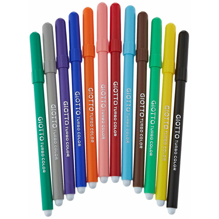 Giotto Rotulador Turbo Color Bote de 96 Unidades (12 Colores x 8) de cada color con Punta Bloqueada de 2,8 mm