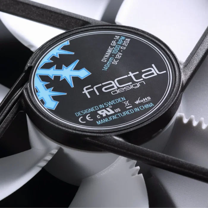 Fractal Design Dynamic GP-14 Blanco Ventilador de PC 140mm 1000 RPM 18.9 dB 68.4 CFM 0.71 mmH2O conector 3 pines