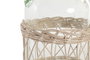 DKD Home Decor Jarrón de Cristal y Mimbre con 2 Asas Natural