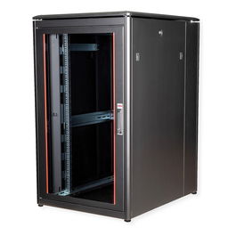ROLINE 19-Zoll Netzwerkschrank Pro 26 HE, 800x1000 mm BxT, Glastür, 26U, 600 kg Tragkraft, 600x1000 mm, 98 kg