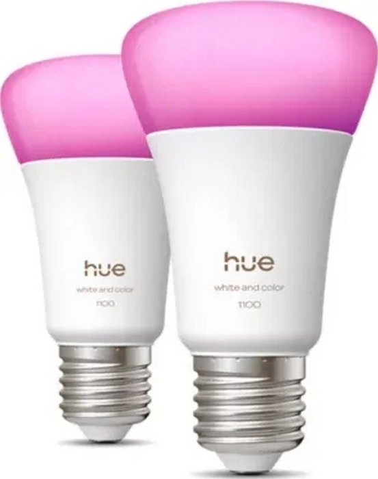 Philips Hue Pack de 2 bombillas LED A60 Luz blanca y de colores E27