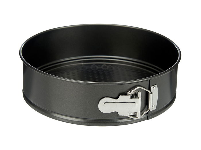 Kinvara Molde Redondo Ajustable de Metal para Hornear 24 cm Antiadherente de Acero al Carbono Fácil Limpieza Gris Oscuro Capacidad 2.5L (Set de 12)