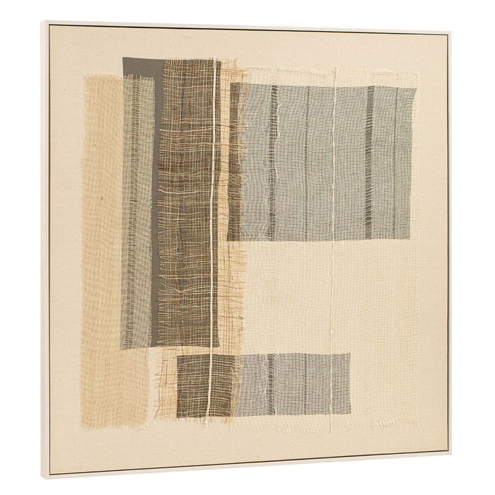 DKD Home Decor Cuadro Abstracto 3D en Blanco y Beige, Pack de 2