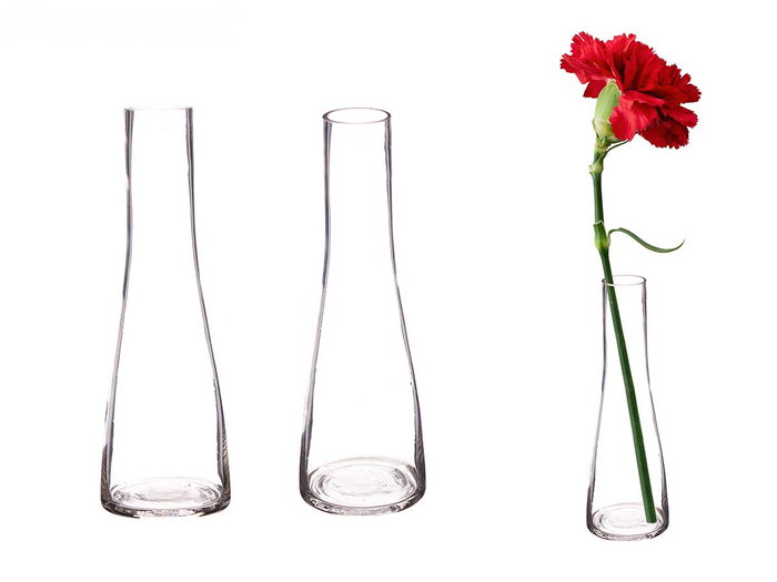 Giftdecor Set de 48 Floreros de Cristal Transparente Base Ancha 6x22x6 cm Giftdecor Set de 48 Floreros de Cristal Transparente Base Ancha 6x22x6 cm