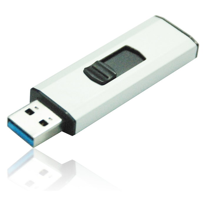 MEDIARANGE MR919 Memoria USB 3.2 Gen 1 de 256 GB, Slider, Lectura 100 MB/s, Negro y Plata, 54x18x7 mm, 15 g