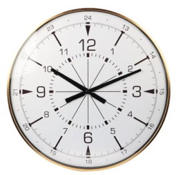 DKD Home Decor Reloj de Pared Loft Dorado Blanco Metal Cristal Brújula 60 x 60 cm