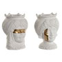 DKD Home Decor Macetero de Porcelana Cabeza Siciliana 15x15x26,5 - Pack de 2