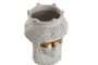 DKD Home Decor Macetero Sicilia 2024 Cabeza Siciliana Blanco Dorado 15x15x26.5 cm (2 Unidades)