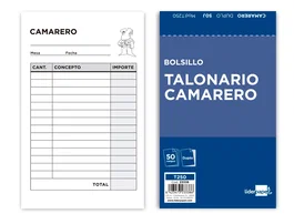 Liderpapel Talonario Camarero de Bolsillo Original y Copia T250