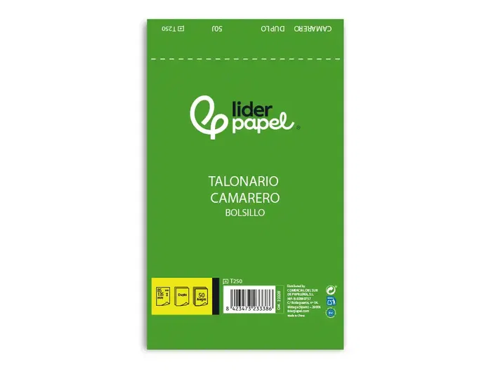 Liderpapel Talonario Camarero de Bolsillo Original y Copia T250 Liderpapel Talonario Camarero de Bolsillo Original y Copia T250